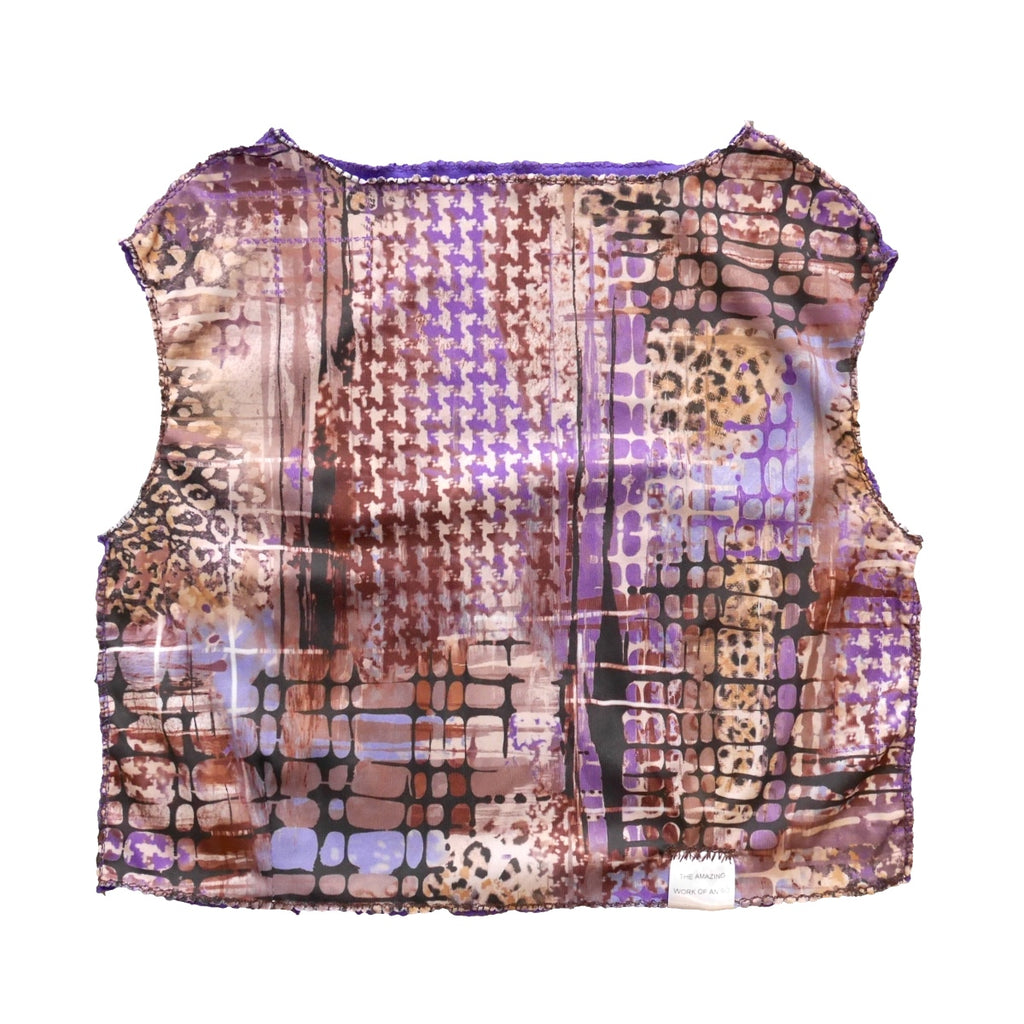 Upcycled Top SMALL - Half Half - Vintage Purple