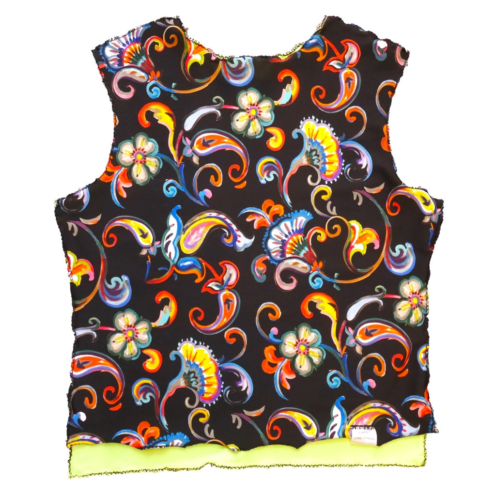 Upcycled Top MEDIUM - Half Half - Acid Fields