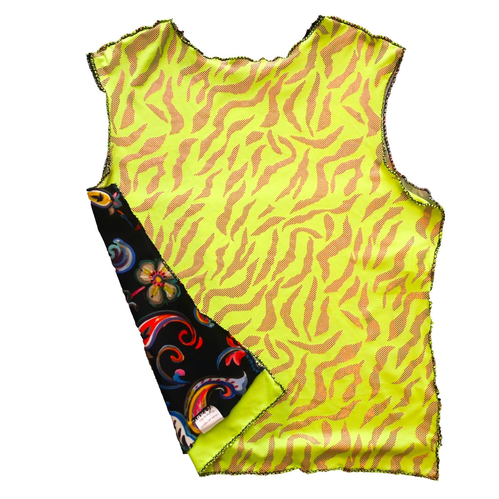 Upcycled Top MEDIUM - Half Half - Acid Fields