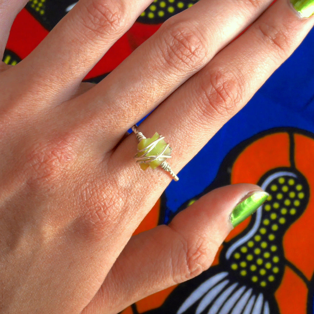 Stoner Ring - Green Opal