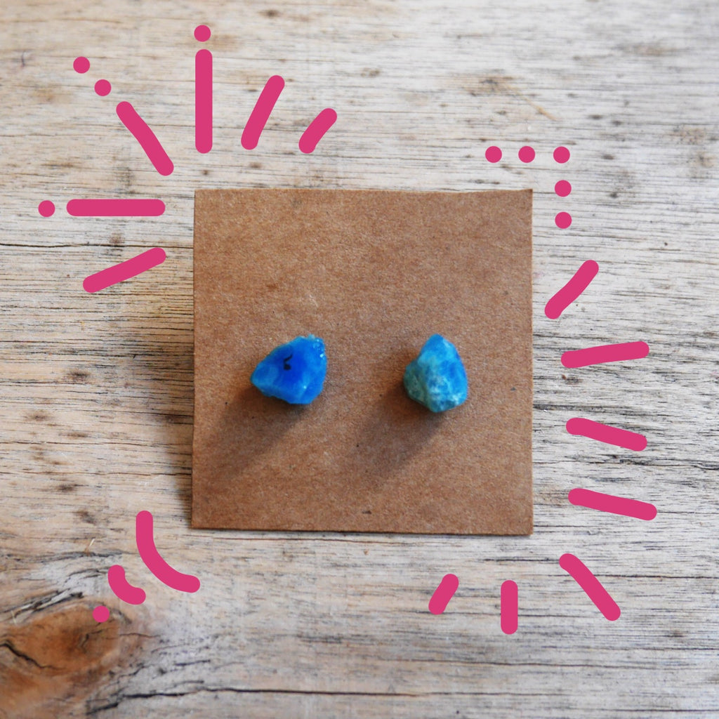Stoner Earrings - Blue Apatite