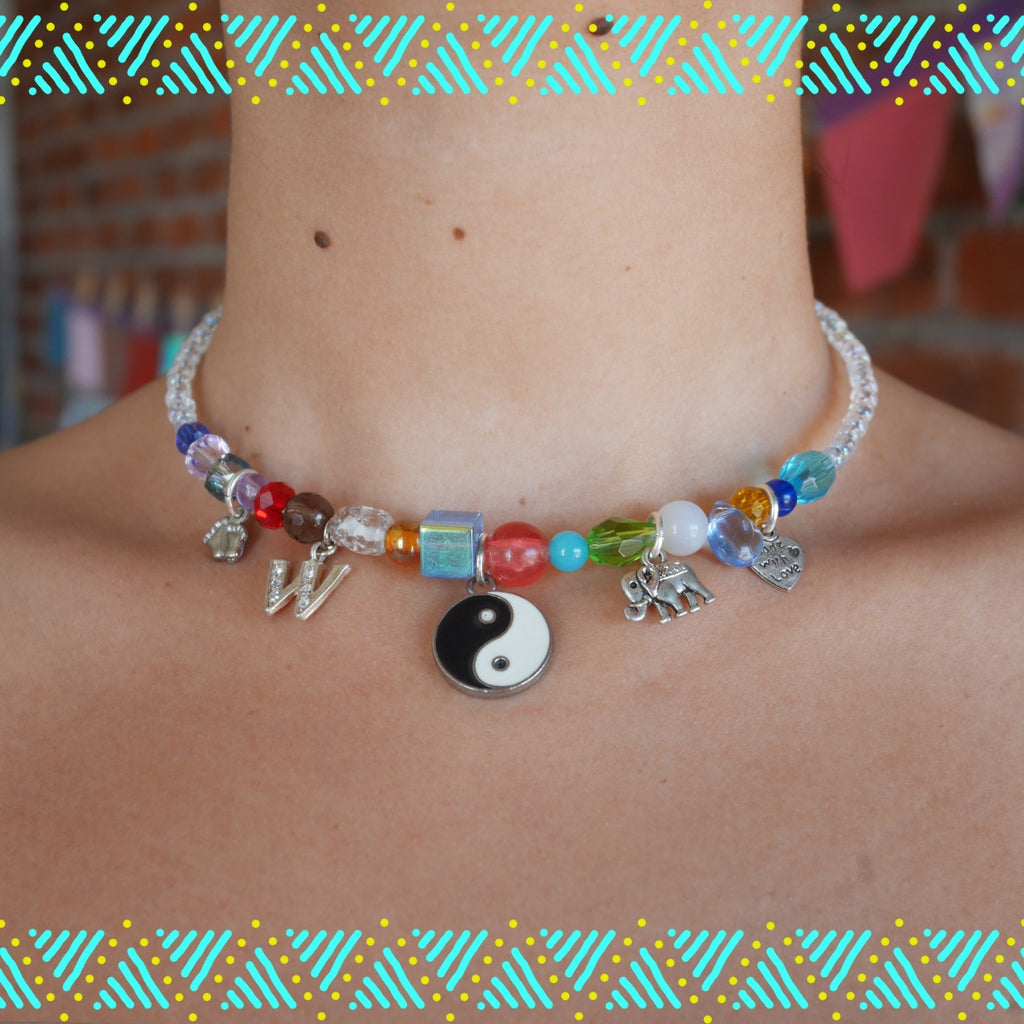 recycled charms necklace