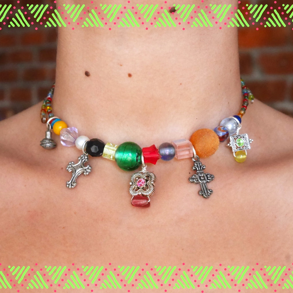 Candy Charms Neck - Gothic Rainbow